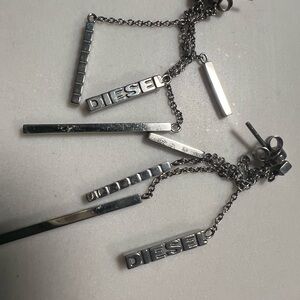 Diesel Metallic Chain Drop Earrings